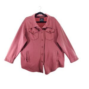 XL (no size tag) Bagatelle Sweatshirt Shacket Knit Button Up French Terry Jacket